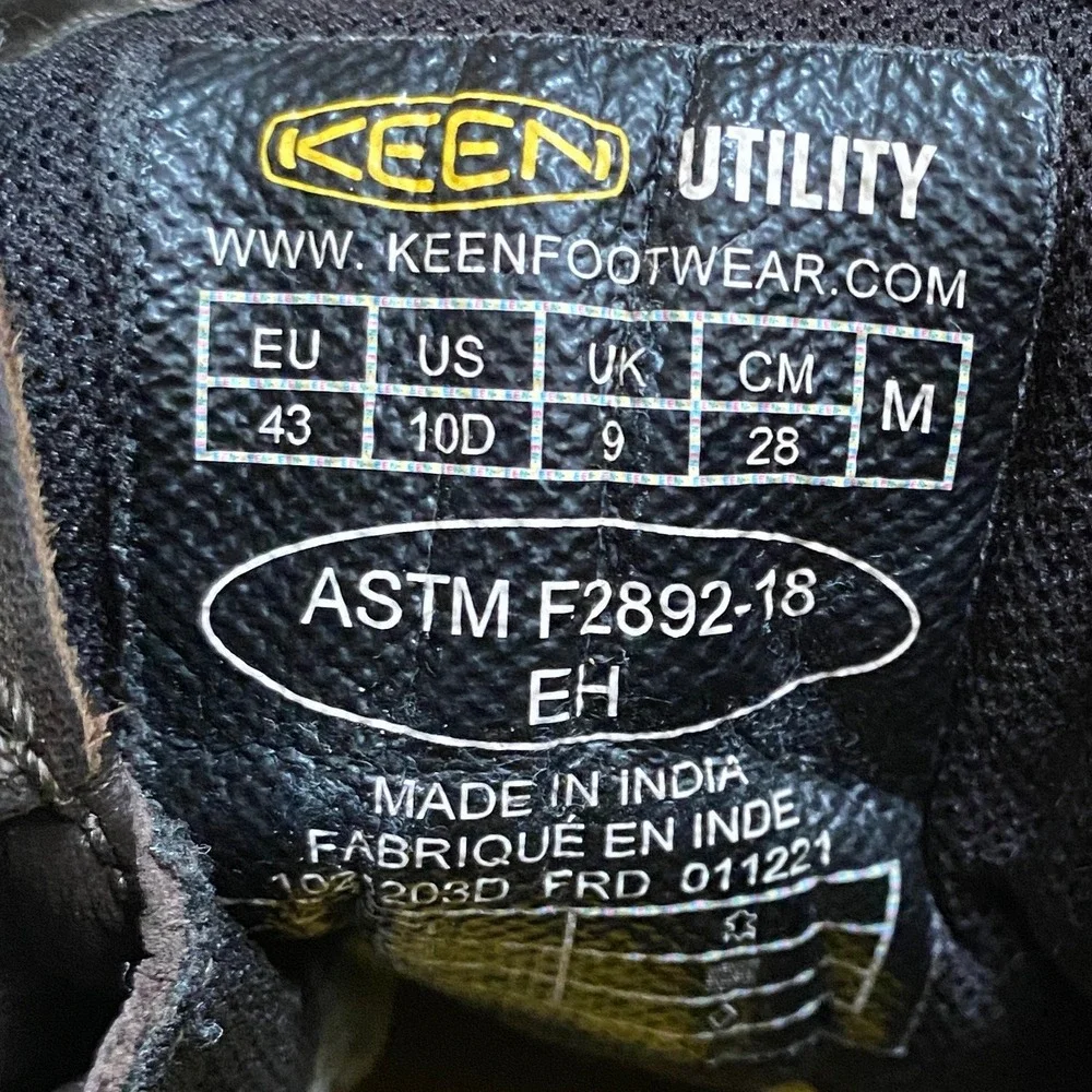 Keen Utility San Jose 6 Waterproof Work Boots Mens Dark Brown Leather Size 10D